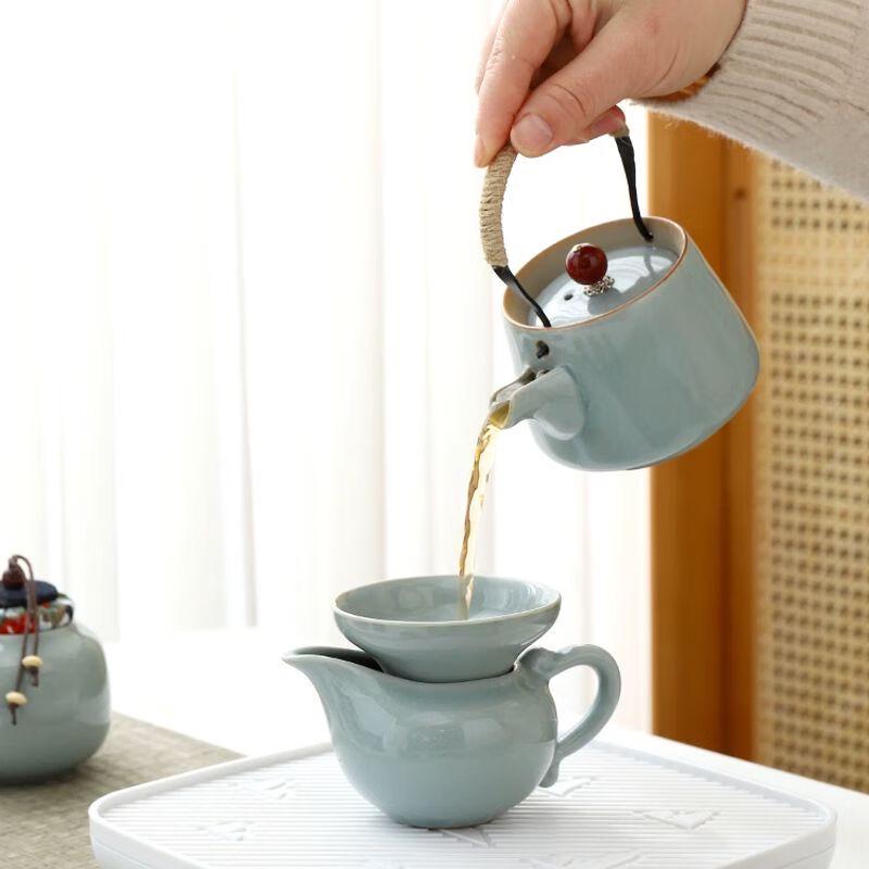 Portable Ge Kiln Ceramic Travel Tea Set