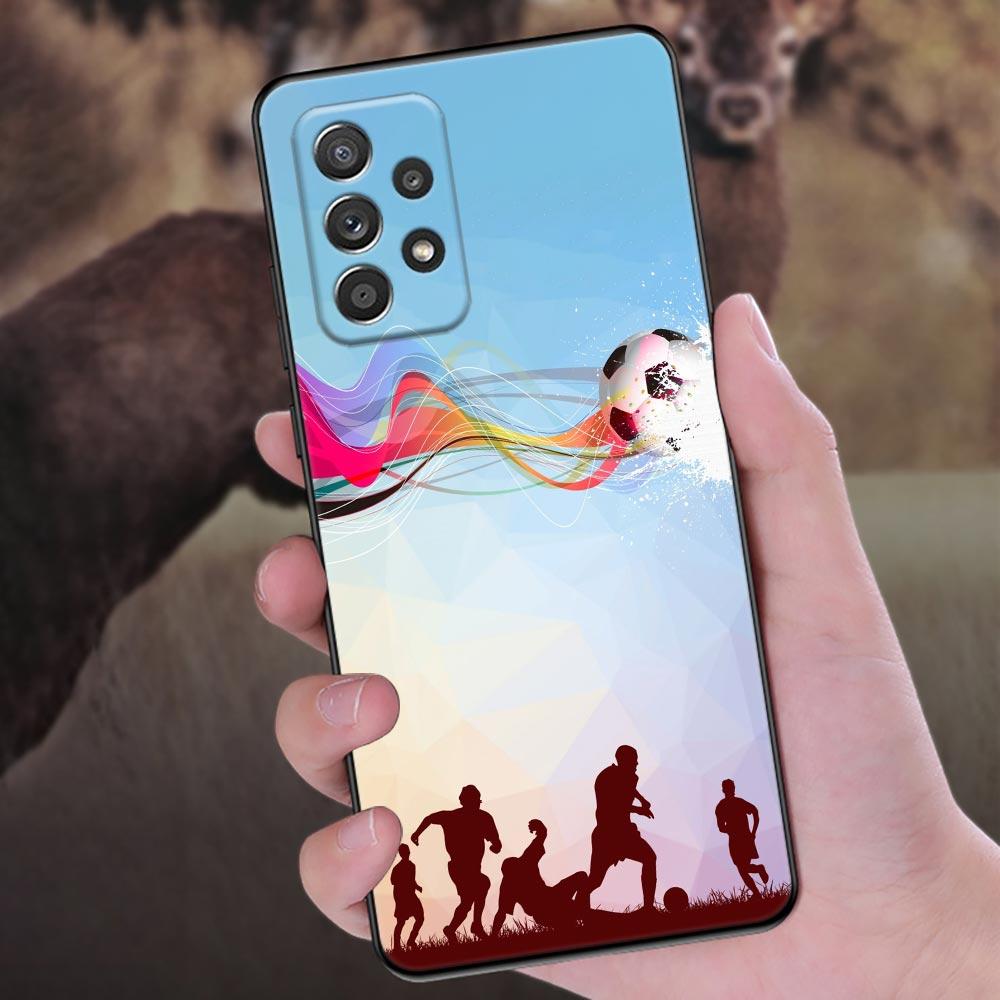 Чехол для телефона Огненный Футбольный Мяч для Samsung Galaxy A57 A56 A37 A55 A36 5G A26 A54 A52 A35 A34 A25 A17 A16 A15 A07 A06