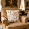 Hydrangea Floral Print Throw Pillow Cover, Colorful Blue Yellow Pink Flower Faux Embroidery Style Decorative Cushion For Sofa