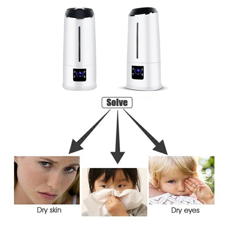 6500ML Household Air Humidifier Remote Control LCD Screen Ultrasonic Humidifier Diffuser Mist Maker Cool Mist Purifier 210x180x460mm