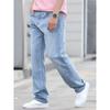 Men's Thin Loose Jeans Classic Straight  Blue Business Casual Elasticity Cotton Denim Trousers Plus Size 40