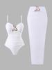 1011 new European and American thin conservative one-piece swimsuit women's high-end bikini hot spring swimsuit set