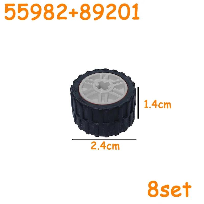 Колеса для автомобилей и грузовиков Ступицы Кирпичики MOC Технические Шины Колеса Крестообразное Отверстие Набор Мотоциклетные Шины и Диски Строительные Блоки