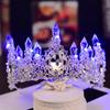 Свадебная корона, повязка на голову, освещение для женщин и девочек, стразы, тиары, освещенная свадебная корона, светодиодная принцесса, сияющая, украшения для дня рождения