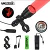 LED Tactical Hunting Flashlight Green/Red/White USB Rechargeable Waterproof Torch Professional Shooting Night Scout Lights Set