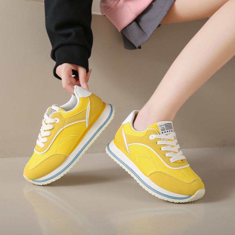 CRLAYDK 2024 Fall Fashion Women's Platform Sneakers Walking Bread Chunky Shoes Comfortable Lace Up Casual Sport Tennis for Girls