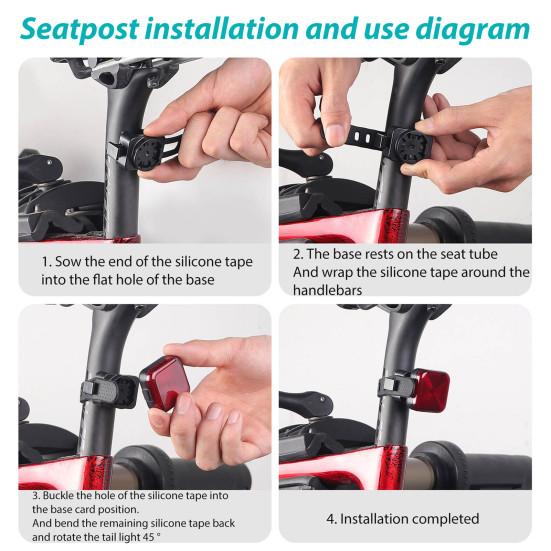 Велосипедный задний фонарь с датчиком тормоза, водонепроницаемый, USB-перезаряжаемый, для горного, дорожного велосипеда, крепится на подседельный штырь/седло, предупреждающий задний фонарь для ночной езды