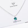 925 Sterling Silver Blue Star Crystal Pendants Necklaces For Women Luxury Quality Jewelry Gift Female GaaBou