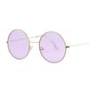 Retro Round Yellow Purple Sunglasses Woman Brand Designer Sun Glasses For Female Male Alloy Mirror