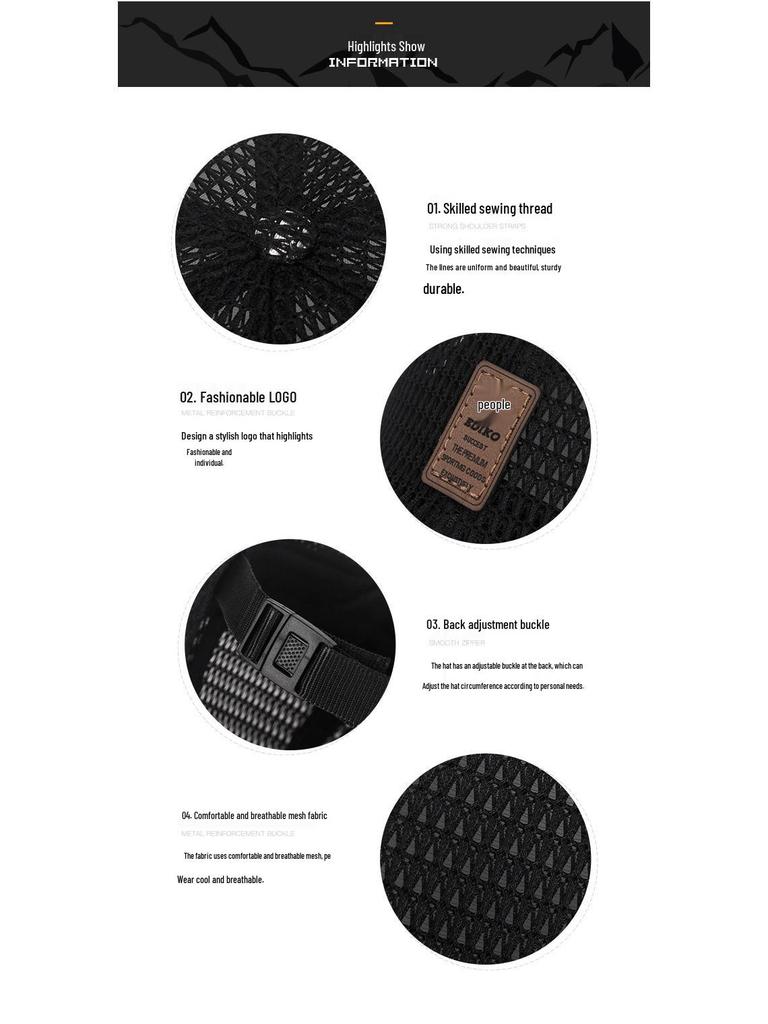 Мужская летняя сетчатая бейсболка - Дышащая защита от солнца для путешествий на открытом воздухе и рыбалки
