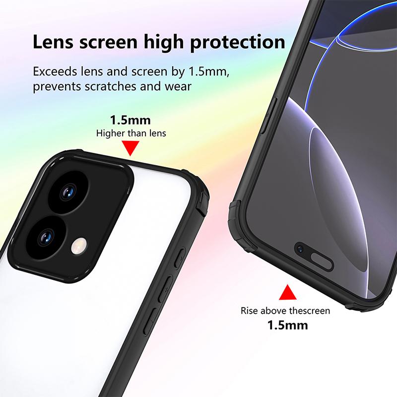 Противоударный прозрачный чехол-гибрид из ТПУ+ПК для Motorola Moto Edge 40 NEO Edge 50 Fusion Edge 60 Pro Прозрачный жесткий чехол для Moto Edge 60