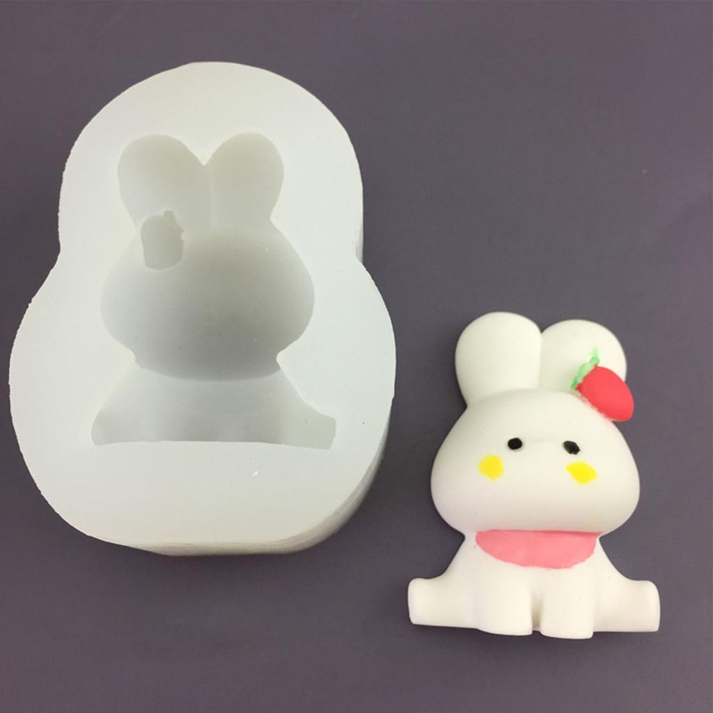 3D мультяшный кролик, силиконовая гибкая форма для пищевых продуктов, глина, смола, керамика, конфеты, помадка, конфеты, шоколад, форма для мыла