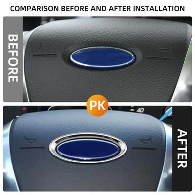 Для Ford Focus Mk3 2012-14 Kuga Escape 2013-2015 C-MAX 2011-2017 Grand C-MAX 2011-2014 Наклейка на крышку центрального кольца рулевого колеса