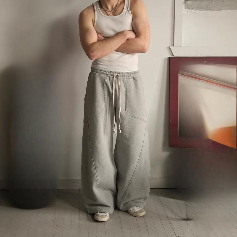 Европейские и американские мужские и женские спортивные брюки с широкими штанинами весна/лето