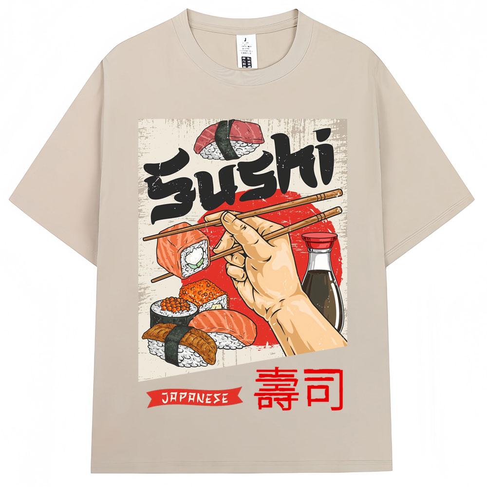 Japanese Style Hokkaido Wave Vintage Tshirt Men Women Harajuku Fashion High Quality T Shirts Oversized Cotton Summer Tee Shirt