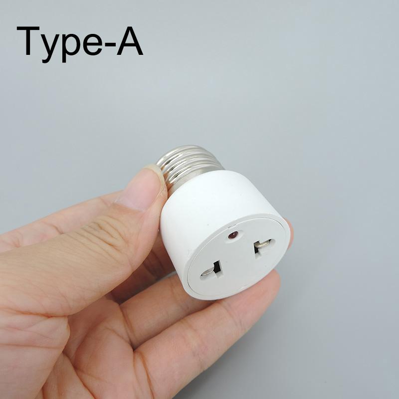 5pcs AC 220v E26 E27 To US EU UK Power Plug LED Bulb Holder Base Socket To E27 Plug Screw Lamp Light Adapter Converter Connector