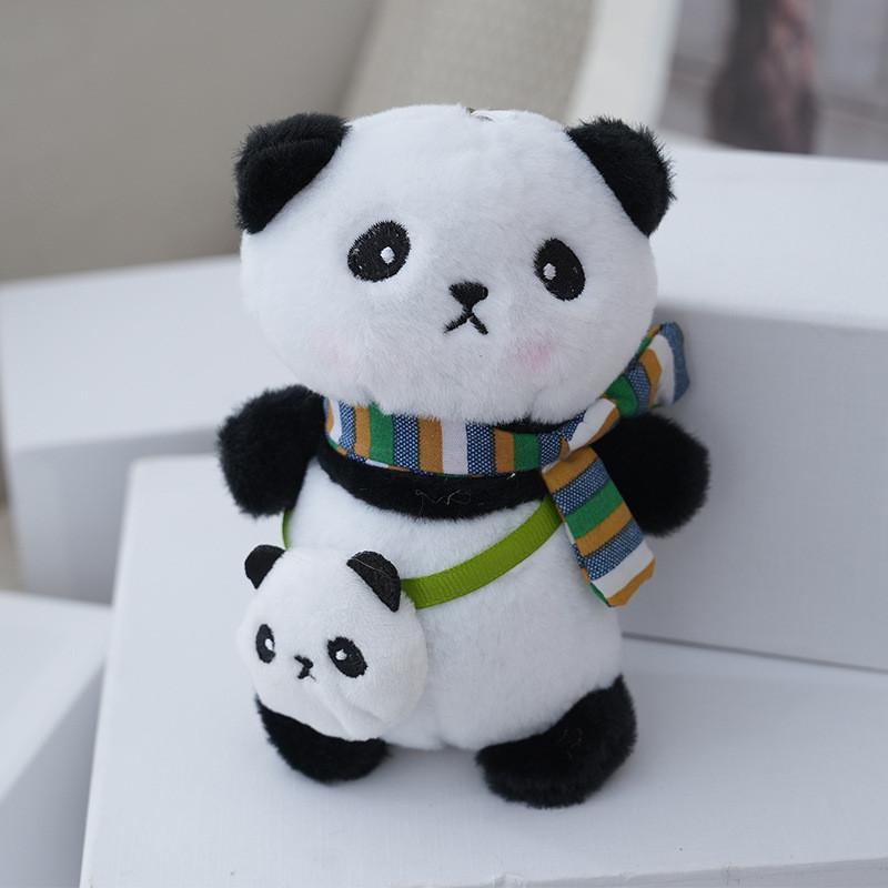 Creative Cartoon Panda Plush Keychain Cute Backpack Tag Soft Toy Panda Bag Ornament