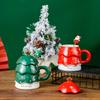 Керамическая кофейная чашка, рождественская елка, кружка, офис, симпатичные кофейные чашки и кружки, парные принадлежности, рождественский подарок, кружка, многоразовая, прочная