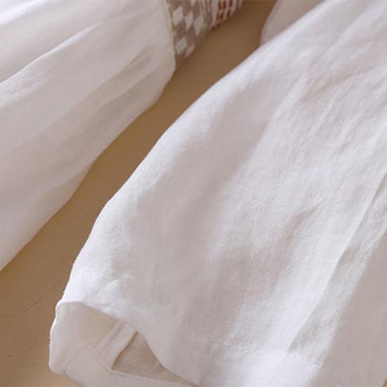 Весеннее летнее платье с вышивкой, рукавом девятый, свободное платье миди, легкое платье с круглым вырезом