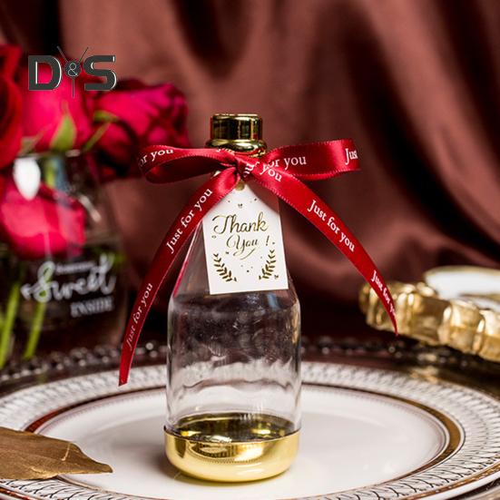 10 шт., золотисто-серебряная мини-коробка для конфет, имитация бутылки шампанского, красивая праздничная мини-коробка для конфет на детский праздник