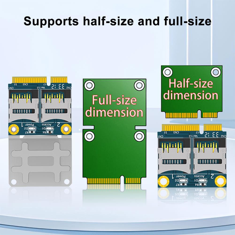Двойной адаптер TF-карт на Mini PCI-E с половинной планкой, адаптер Mini PCI Express, адаптер-кардридер для ноутбука