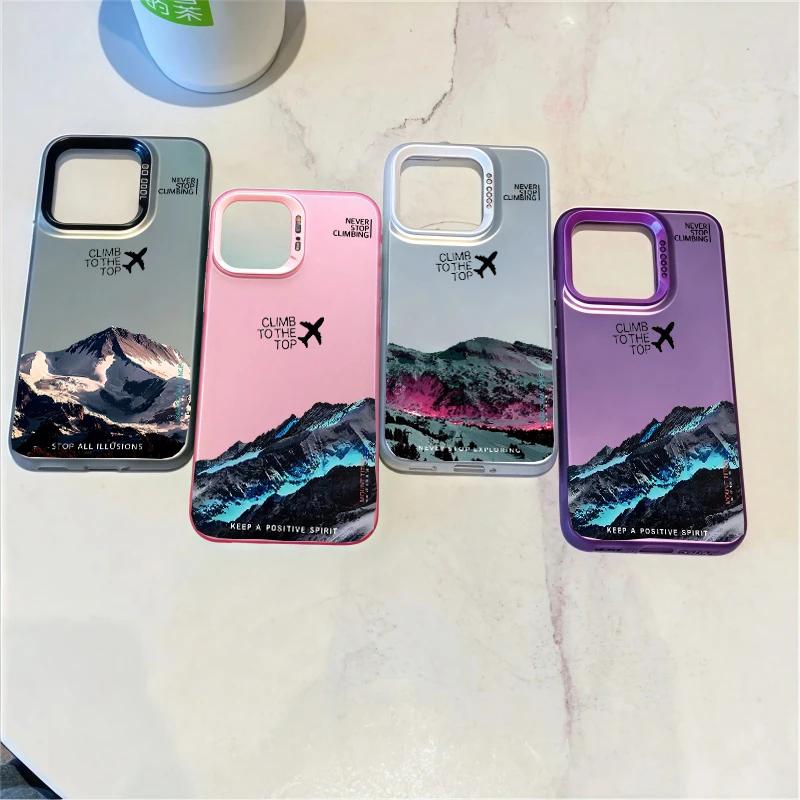 Чехол 'Снежная гора и самолет' для IPhone 17 14 16 15 12 11 Pro Max 13 16E 17E Air Plus Противоударный и противоскользящий чехол