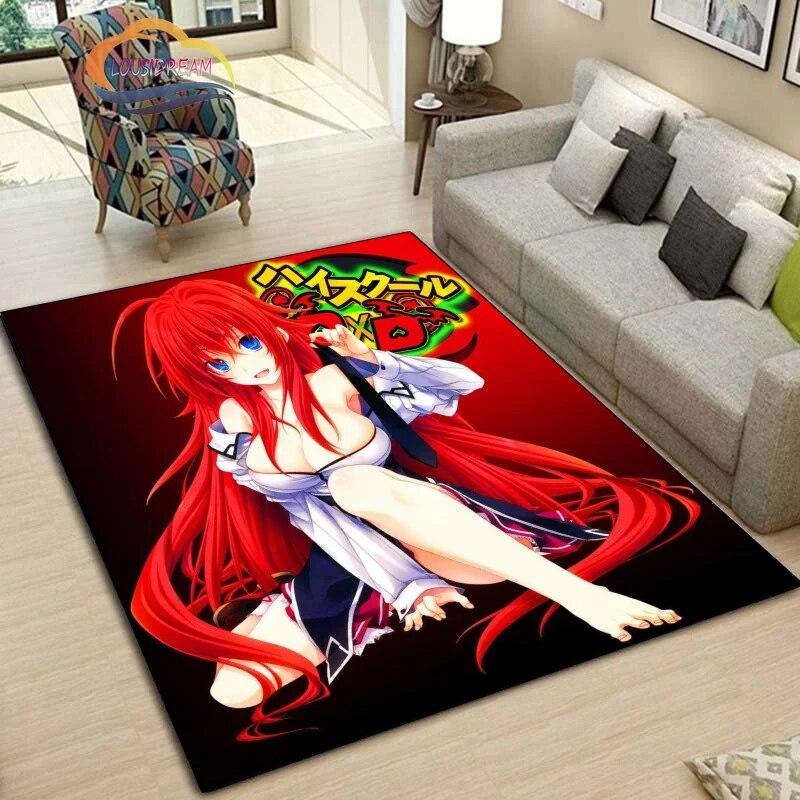 Ковер DxD для средней школы, милый сексуальный коврик с героями аниме для девочек, мультяшный ковер, большой декоративный нескользящий коврик в гостиной, для йоги для девочек