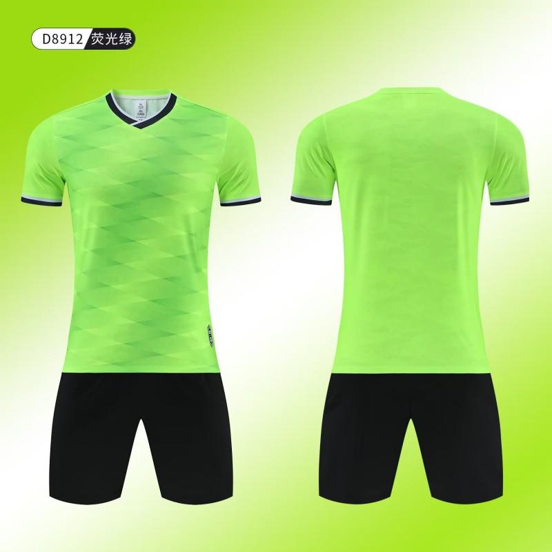 Mens Short Sleeve Soccer Training Jersey Set Football Uniform Kit Practice Match Breathable Sportswear