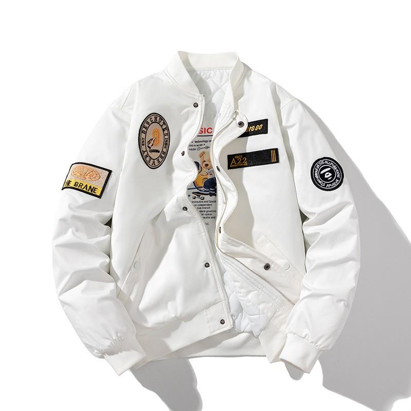 Unisex Oversized Bomber Jacket Streetwear Cotton Blend Fall Lightweight Outerwear Teens Adults