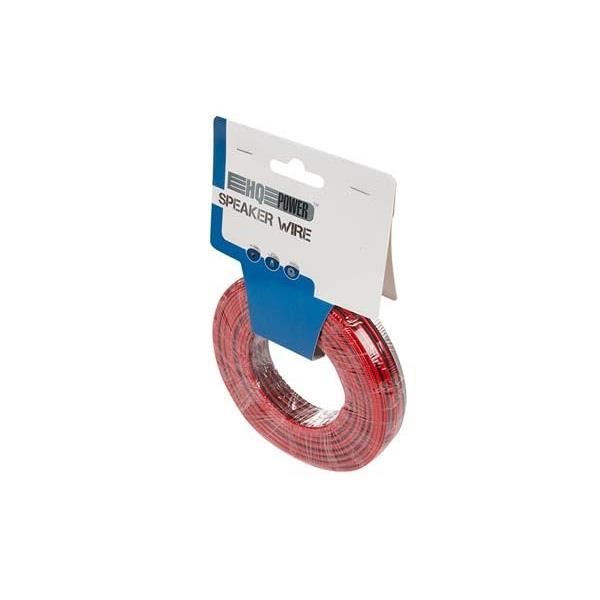HQ-Power Câble haut-parleur 2x0,75mm², 25 mètres, rouge noir, rouleau, cuivre OFC, pour système audio, haute performance