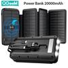 QGeeM 20000mAh Solar Wireless Charger Power Bank For iPhone Samsung Xiaomi Powerbank Portable Charger Waterproof Solar External Battery