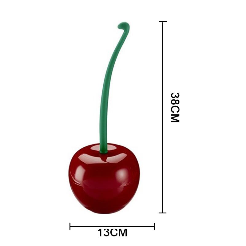 Щетка для унитаза вишневого цвета с основанием, креативный милый держатель щетки для чистки унитаза, гибкая щетка с мягкой щетиной, аксессуары для ванной комнаты