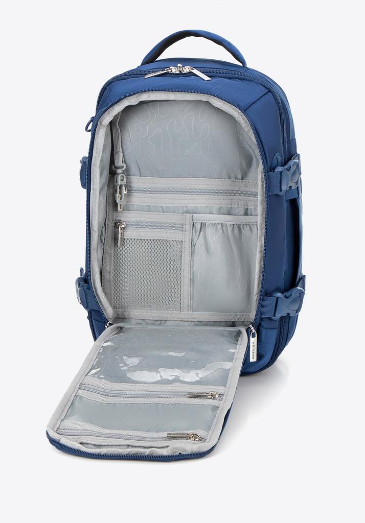 Wittchen Unisex Multifunctional 2-In-1 Airplane Backpack Navy Blue Polyester