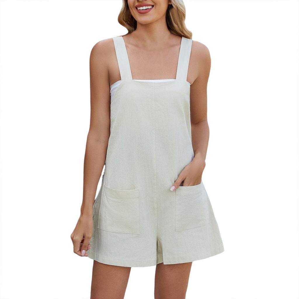 Весна и лето новый повседневный модный комбинезон с подтяжками и передним карманом