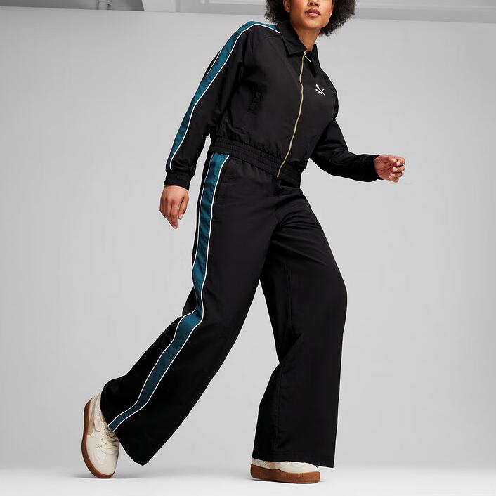 Puma Модная тканая куртка с длинным рукавом, женские куртки, черная 629113-01