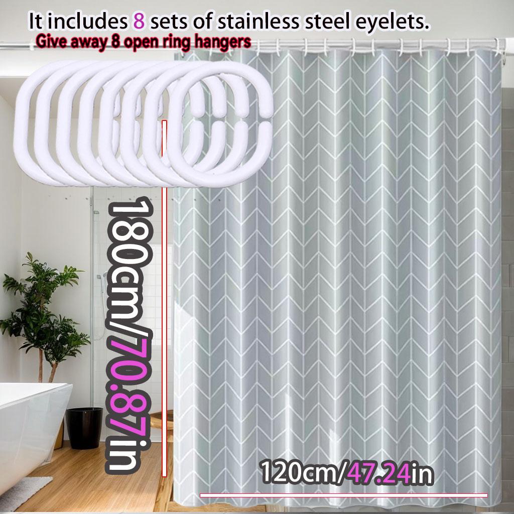 Advanced grey mesh shower curtain Nordic wind waterproof bathroom curtain Toilet dry wet separation PEVA material waterproof