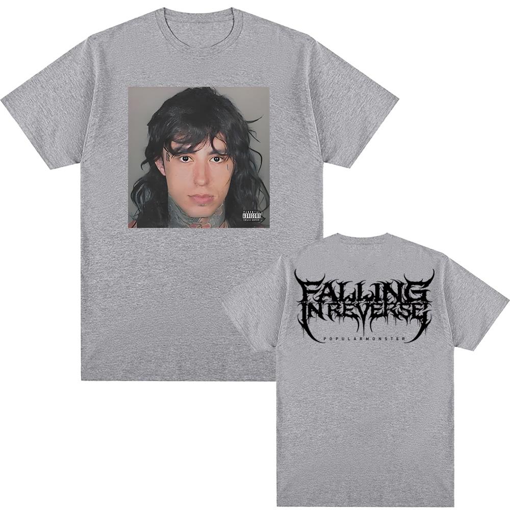 Falling In Reverse T Shirt Sleeve Fashion Tee-shirt Summer Casual Tshirt Popular Monster Cover and Back Logo 100%CottonTops