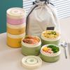 Microwaveable Insulated Ceramic Bento Lunch Box - Portable, Multi-Layer for Students and Office Workers