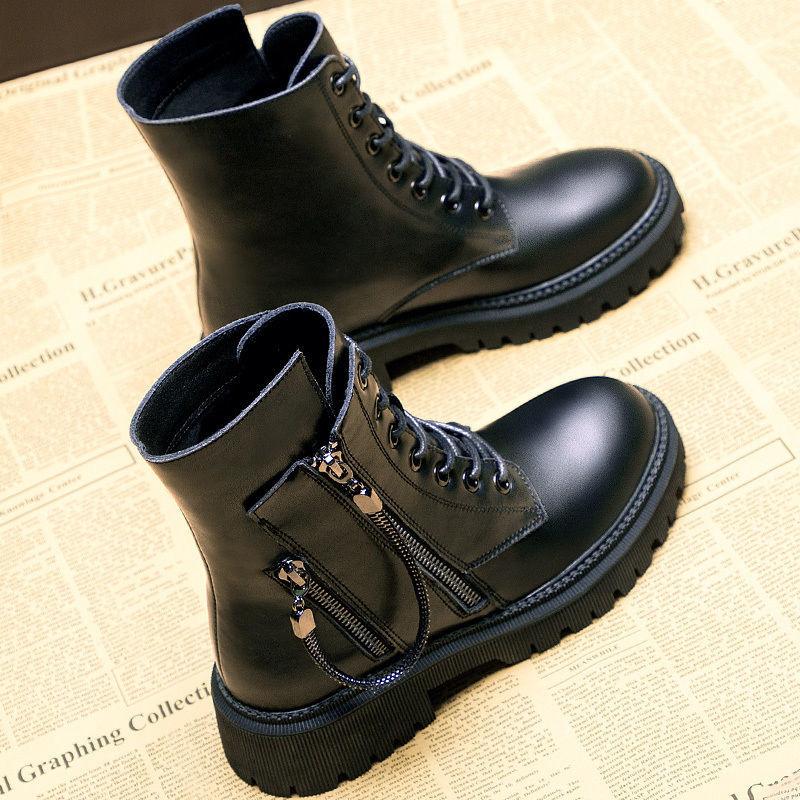 Fashion Rock Shoes Woman Boots Mid-Calf Booties Women Luxury Designer Boots-women Low Heels Booties Round Toe Short Mid