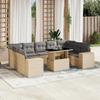 VidaXL Garden Lounge Set with Cushions 10 Pcs Beige Braided Resin 3269369
