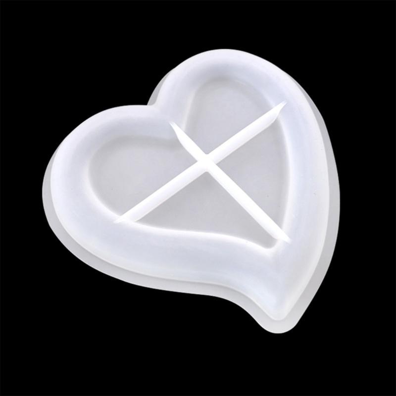 3Pieces Heart Shape Silicones Mold Flexible Design For Epoxy Jewelry Container Tray Home Decorations Crafting Mould