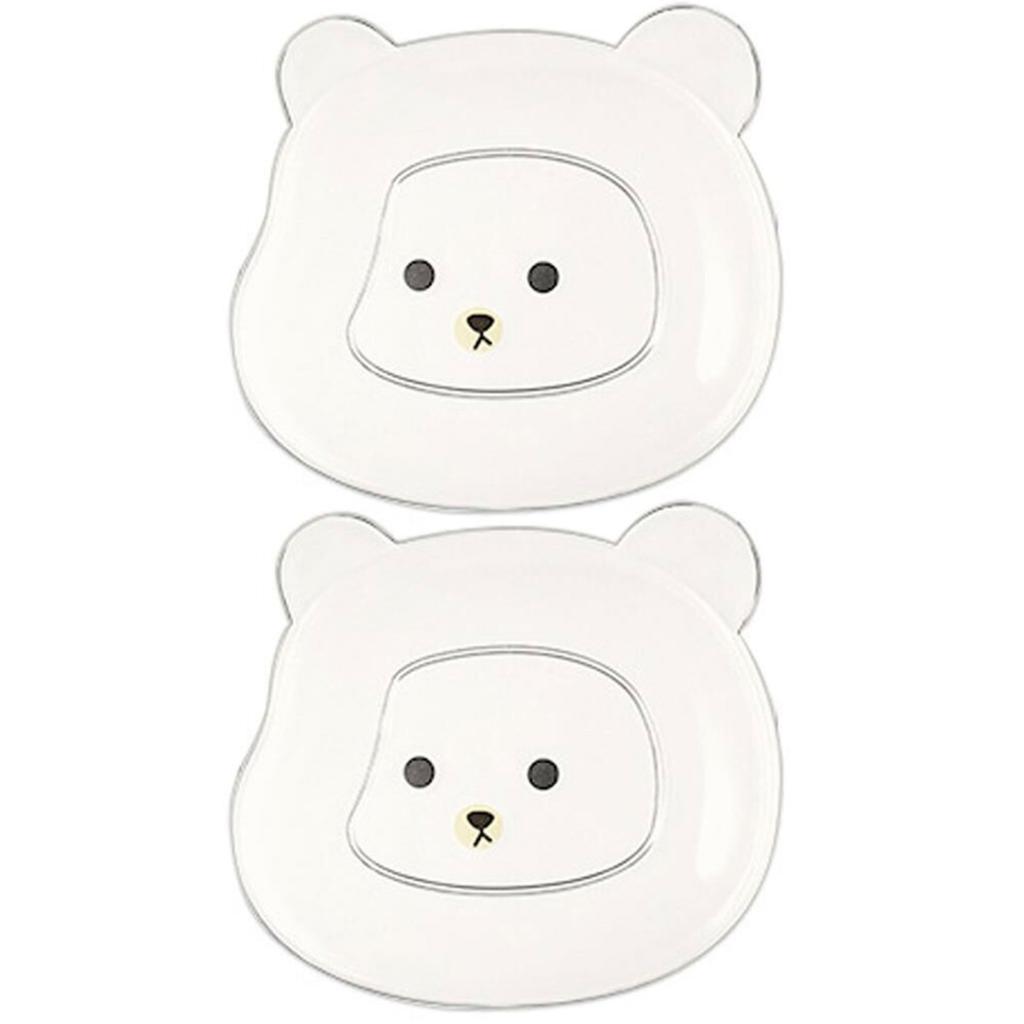 2 шт. тарелка для закусок, легко моющаяся пластиковая тарелка в форме мультяшного медведя для соуса, посуда, кухонная посуда