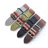 High Quality 18mm 20mm 22mm 24mm Green Gray Brown Black Nylon + Leather Watch Band Strap For Army Military Watch Bracelet