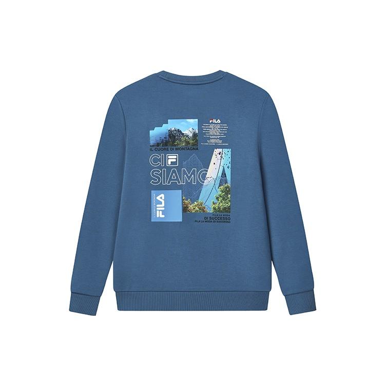 FILA Sweatshirt Men's Mist Trail Blue F11M248202FDB