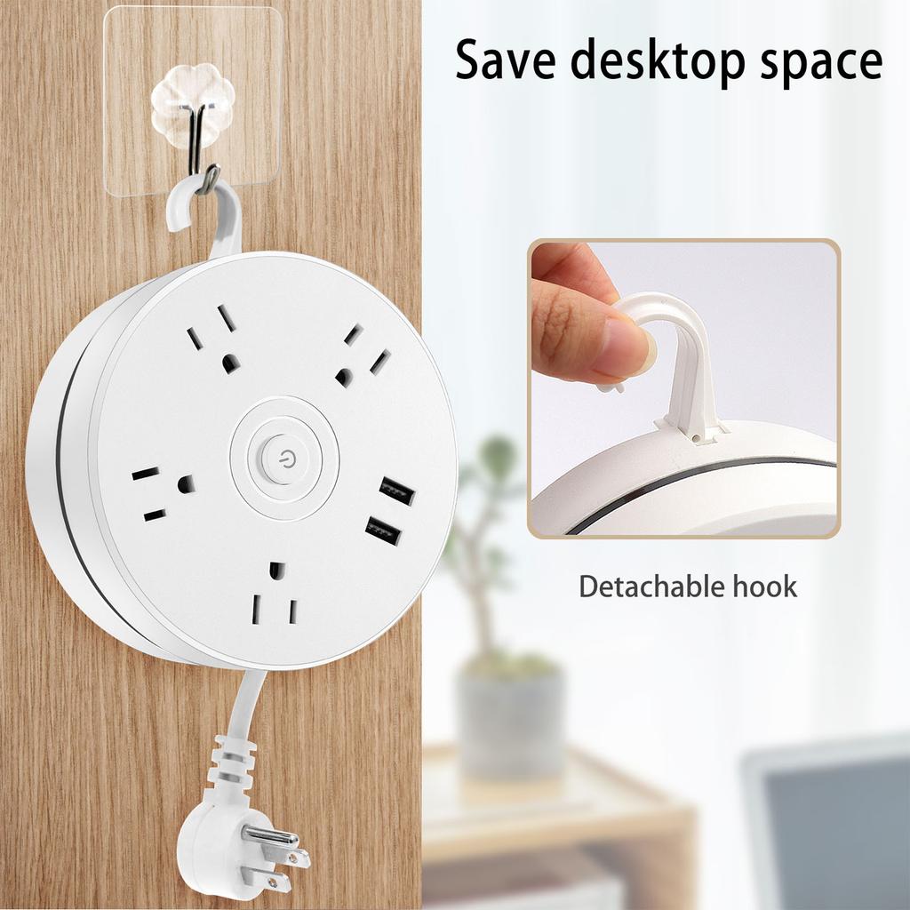 Surge Protector Power Strip with 4 Outlets & 2x USB Ports for Tablet Smartphones