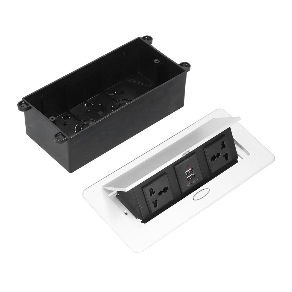 Выдвижная напольная розетка для стола, 3 гнезда, двойной USB, аксессуары для электропитания, 250 В, 13 А