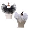 Victorian Retro Mesh Neck Ruff Collar Glitter Layered Ruffle Fake