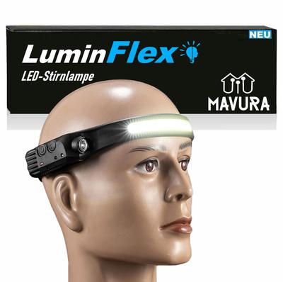 Светодиодный налобный фонарь LuminFlex COB 5 режимов 230° перезаряжаемый водонепроницаемый экстремальный