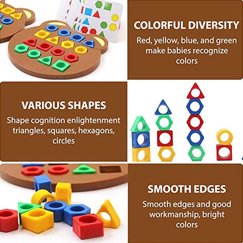 Children Puzzles Geometric Shape Quick Matching Boardpuzzles Learning Games Toy