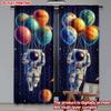 2D flat printing 2pcs Scene Curtains Space Balloons Adventure Digital Printed Polyester Drapes Festive Curtains Perfect for